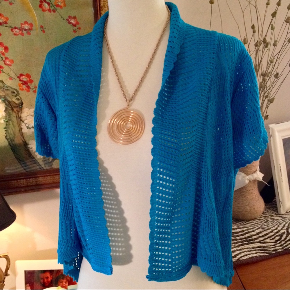 NWT Teal Open Cardigan Shrug